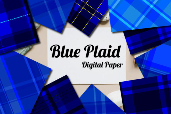 Blue Plaid Digital Paper