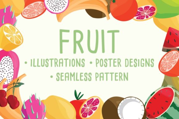 Fruit Posters: Hand-Drawn Designs for Real Projects