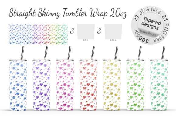 Glitter Heart Tumbler Sublimation: Creative Designs for 20oz Tumblers