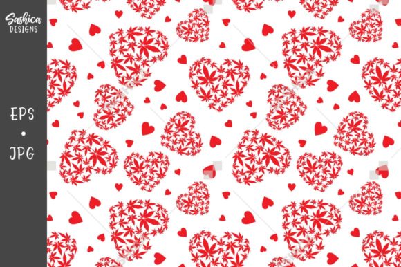 Heart with Marijuana Leaves Pattern: A Seamless Vector Design Explained