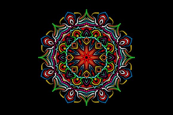 Mandala Pattern Colorful Ornament Flower