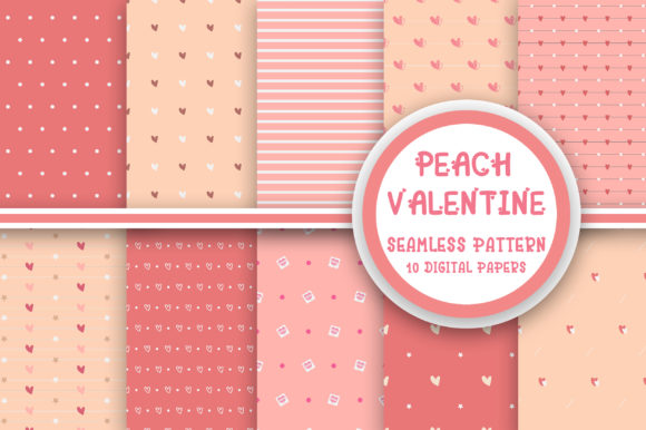 Peach Valentine Seamless Pattern