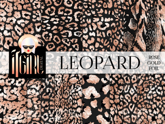 Rose Gold Glam Leopard Pattern
