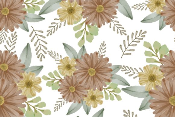 Seamless Brown Flower Pattern
