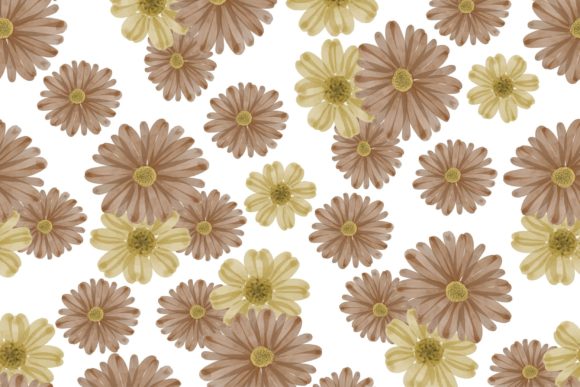 Seamless Brown Flower Petal Pattern